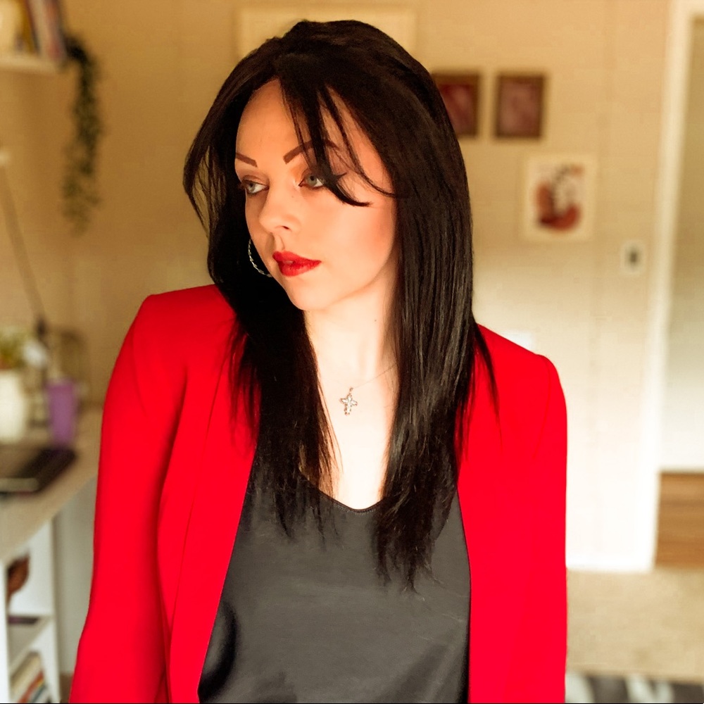 18” Human Hair Wig, Black
